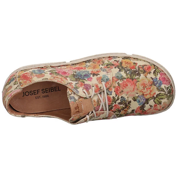 Josef Seibel Damen Schnürhalbschuhe Neele 60 Schnürschuh Freizeit Sport Schuhe Glattleder Geblümt Schnürschuhe - Beige-kombi – Bild 8