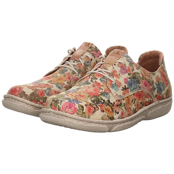 Josef Seibel Damen Schnürhalbschuhe Neele 60 Schnürschuh Freizeit Sport Schuhe Glattleder Geblümt Schnürschuhe - Beige-kombi – Bild 10
